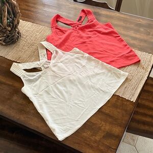 Forever 21 Coral and Cream Tank Tops